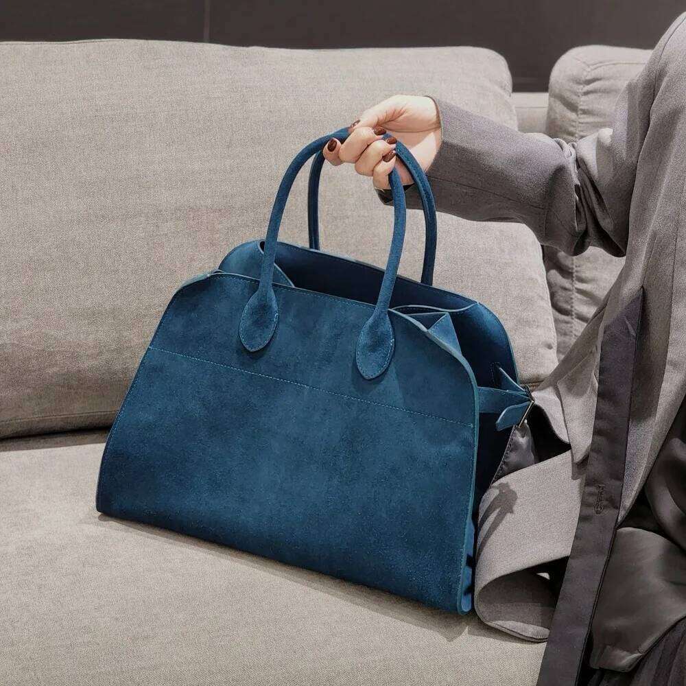 High Quality Autumn Winter New Matte Suede Tote Large Capacity Commuter Casual Portable Shoulder Genuine Leather Women s Bag