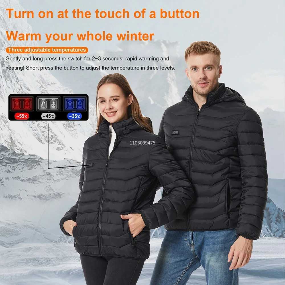 21 Areas USB Electric Heated Jacket Men Women Heated Jacket Winter Clothing Snowfield Camping Hiking Apparel Thermal Down Jacket H251017