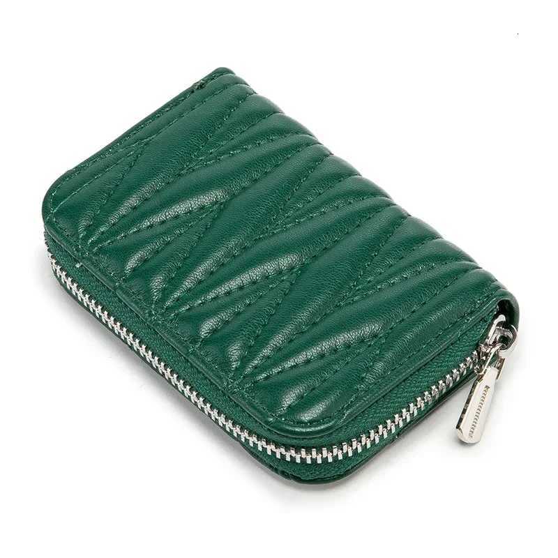 Fashion Womens Antimagnetic RFID Card Bag Sheepskin PU Leather Designer Wrinkle Credit Cards Holder Wallet Women Coin PurseW251017