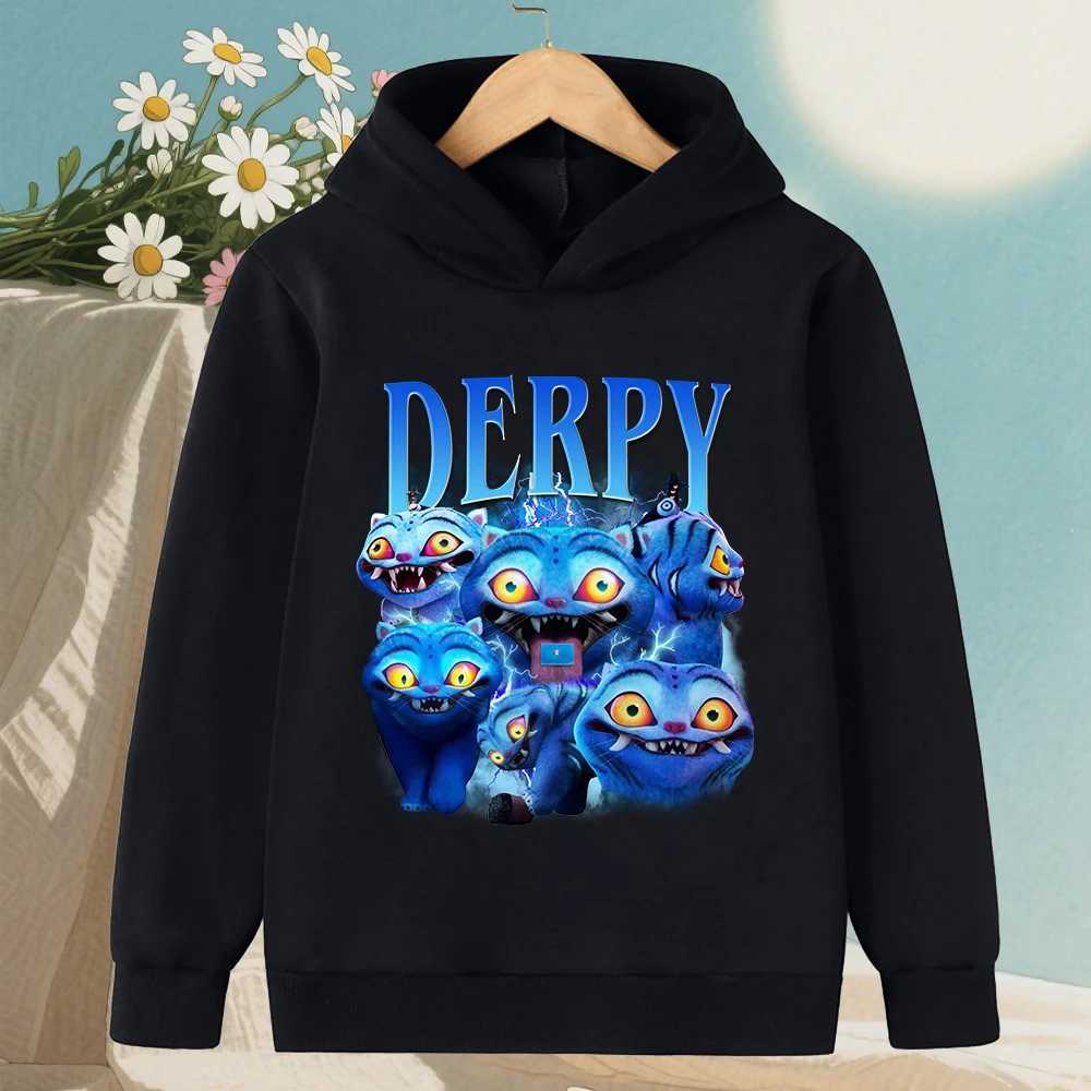 KPop Demon Hunter Rumi Derpy Girls Boy Hooded Sweatshirt Warm Childrens Wave Fashion Casual Tops Casual Girls Clothing C251017