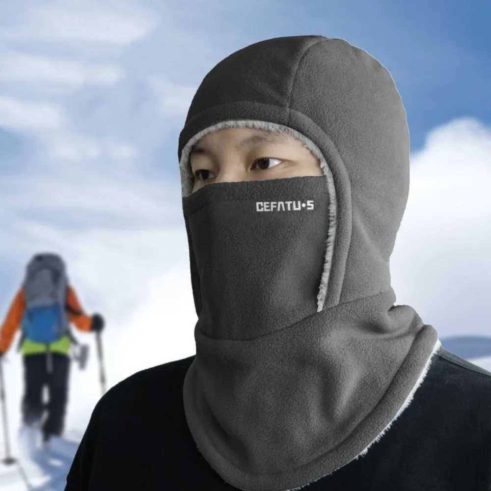 Fleece Balaclava Cycling Cap Coldproof Windproof Warm Hood and Hat Thicken Thermal Ski Windproof Cap Women Men H251017