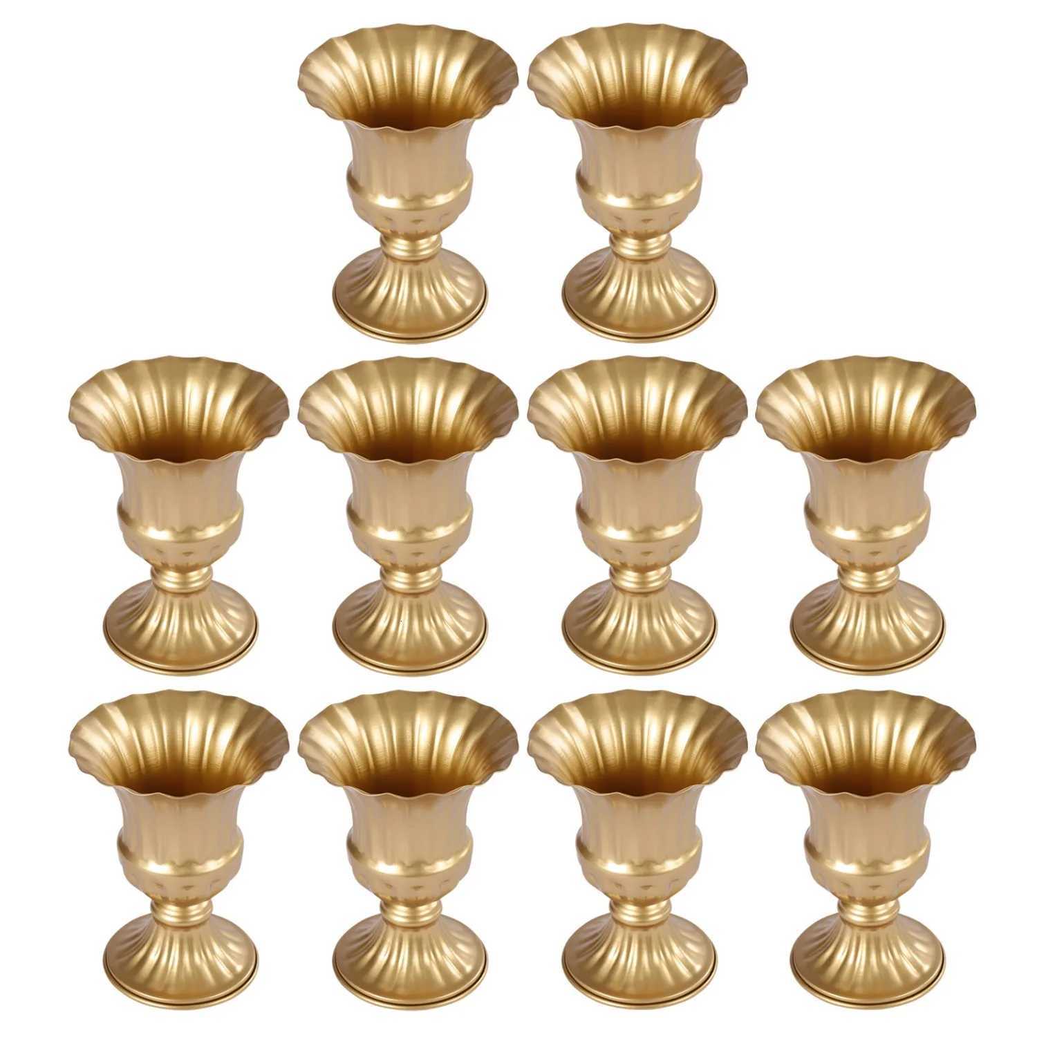 10 Pcs Gold Flower Vases 63 H Centrepieces for Wedding Reception Tables Home Flower Stands for BirthdayChristmas Events C251017