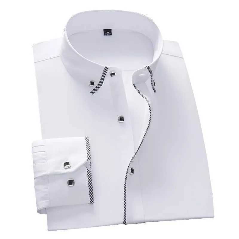 White Shirt for Men Long Sleeves Office Business Buttondown Dress Shirts Casual Male Korean Fashion Slim Fit 5XL 6XL 7XL 8XL J251017