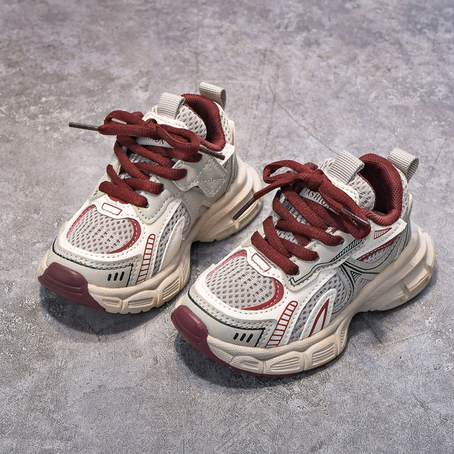 Kids Chunky Shoes for Toddlers Children Sneakers Mesh Breathable Thick Soft Sole Boy Girl Sports Shoes for Students Teens Size US5.5-US4Y K01081