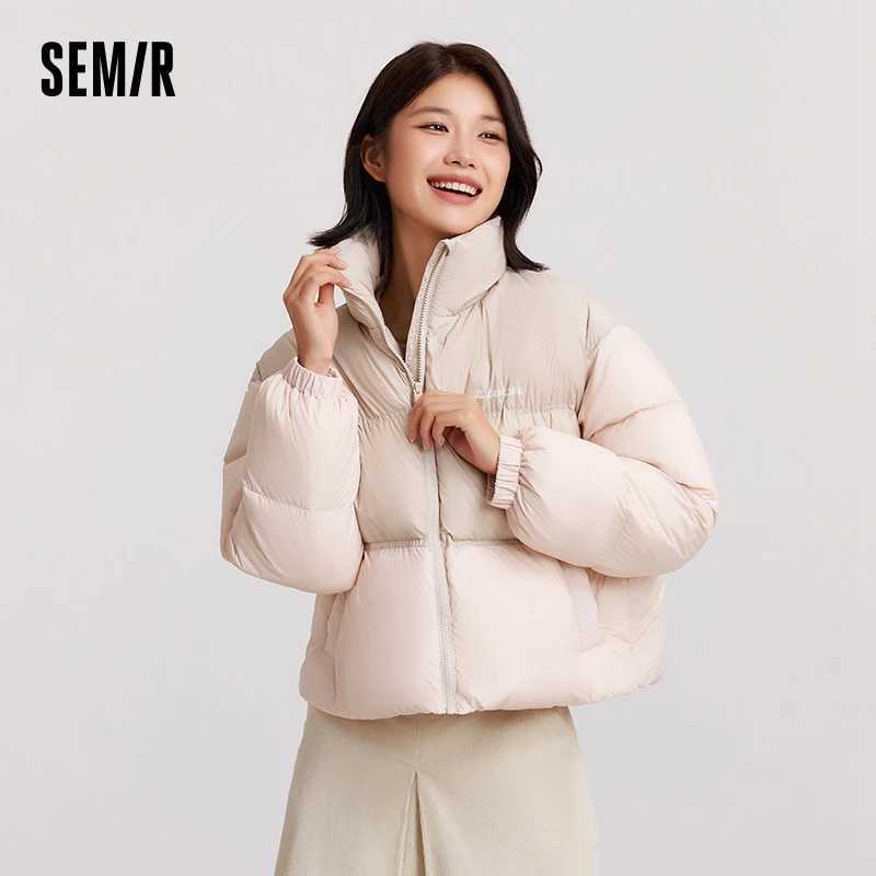 Semir Down Jacket Women Short Length ThreeResistant Oversize Winter 2024 New Letter StandUp Collar Top W251016