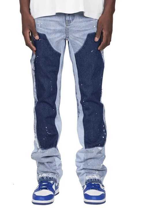 2025 Trendy High Street Brand Mens Jeans Loose Fit Straight Leg Casual Drag Trousers 1 Style Vintage Vibe Micro Flare1 Y251105