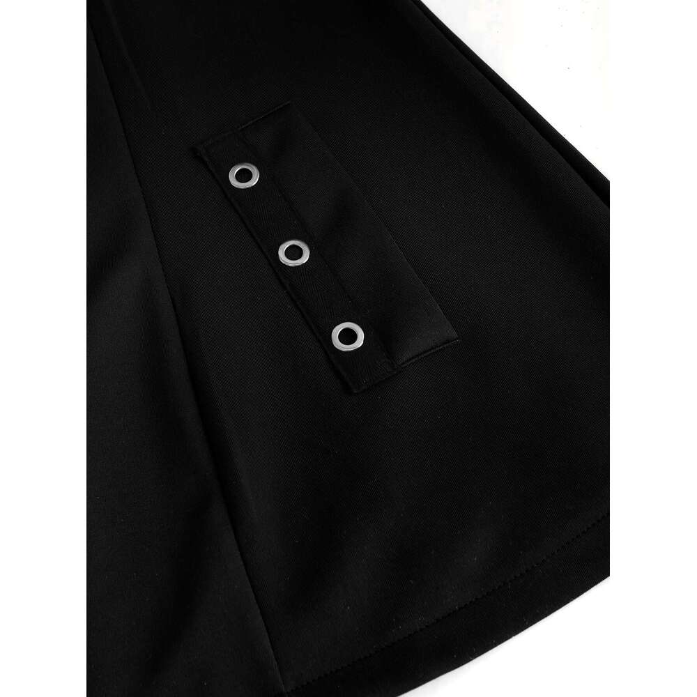 1Pc Y2k Style Women's Hooded Jacket - Solid Color Polyester Knit Fabric With Zipper And Belt Detail, Long Sleeve Punk-Inspired Casual Outerwear F