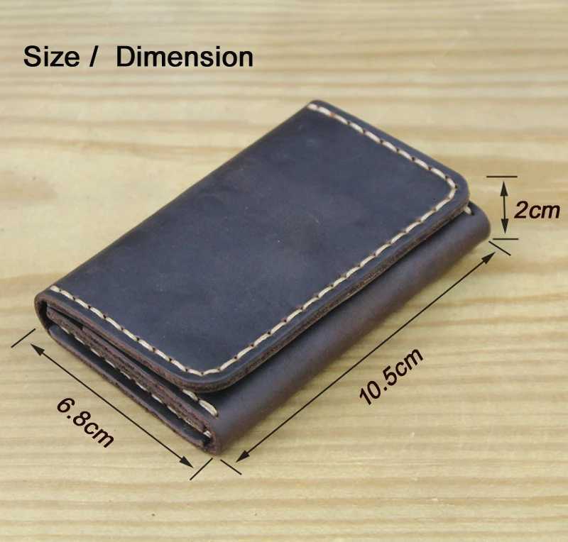 Handmade Genuine Leather Card Wallet Leather Card Holder Men small Purse Credit ID card Holder Women Business Card case MC412W251017