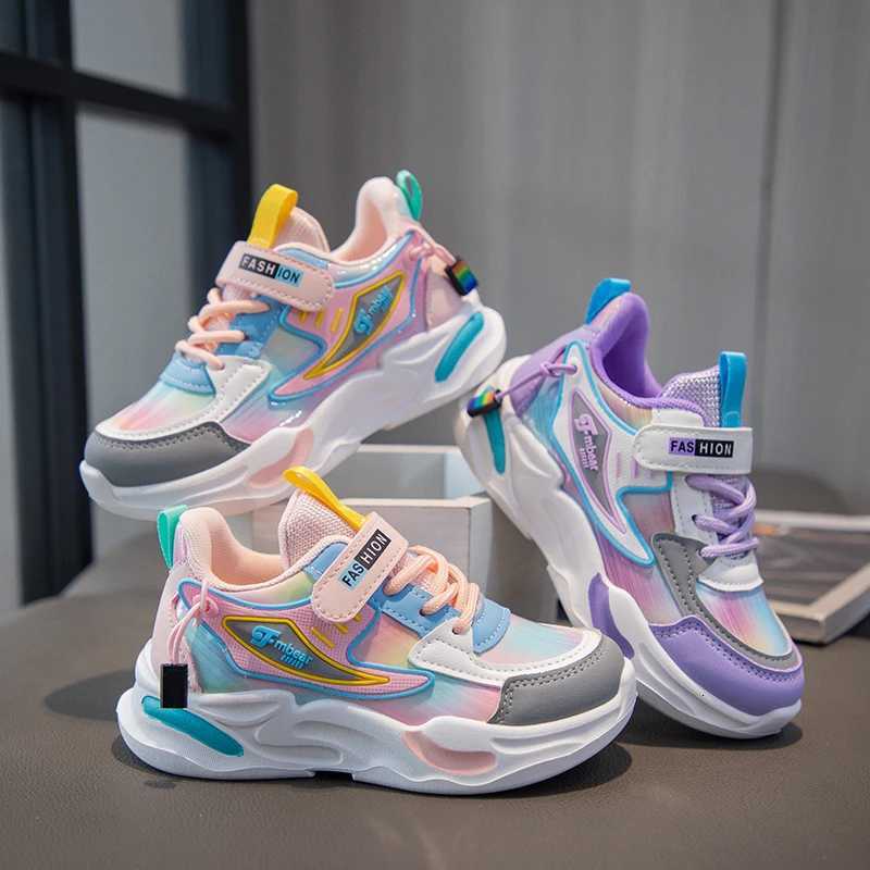 2025 Spring Autumn New Dad Shoes for Girls Breathable Soft Bottom Casual Sneakers for Kids Leather Surface Running Kids ShoesT251017