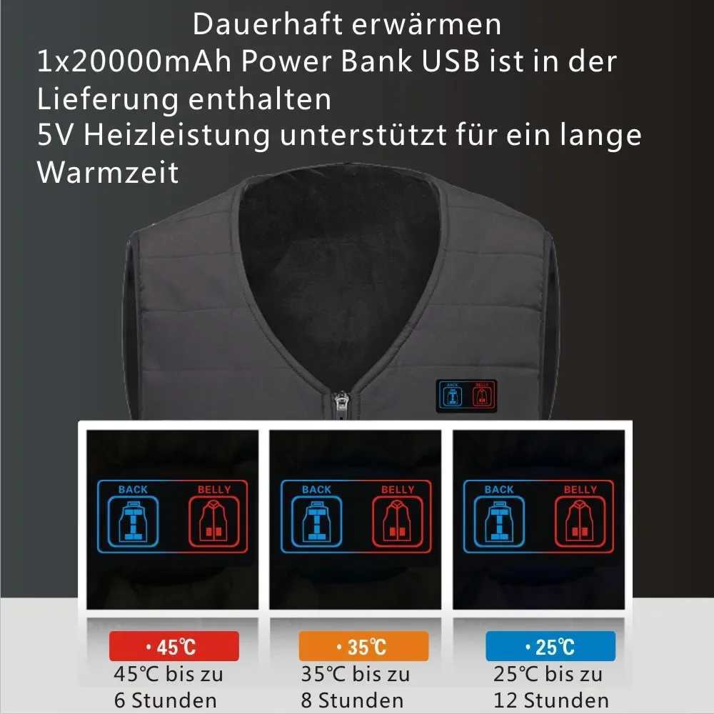 Heated Carbon Fiber Vest Intelligent Temperature Control Mens Vneck Thermal Vest CrossBorder Twelve Zones Warm Outerwear H251017