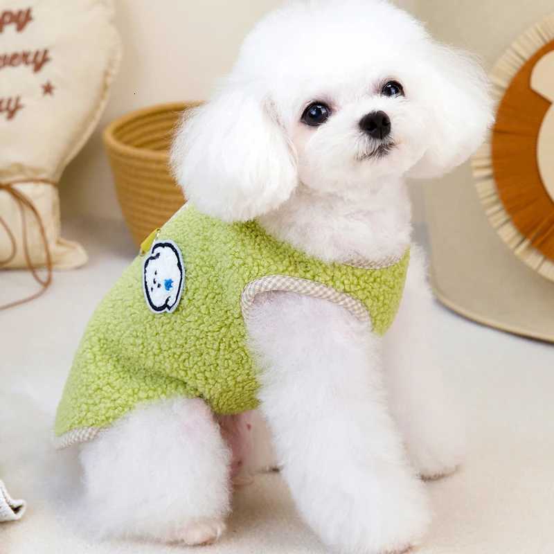 Fleece Warm Dog Vest Jacket Winter Green Costumes Dog Clothes For Small Dogs Chihuahua Bulldog Sleeveless Coat Puppy Outfits XXLW251017
