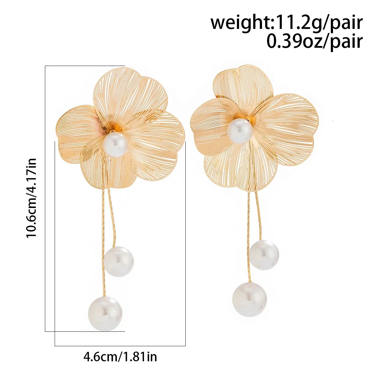 Romantic Flower Petal Long Tassel Drop Earrings for Women Trend Imitation Pearl Hanging Piercing Earrings Wed Jewelry Gift 251016