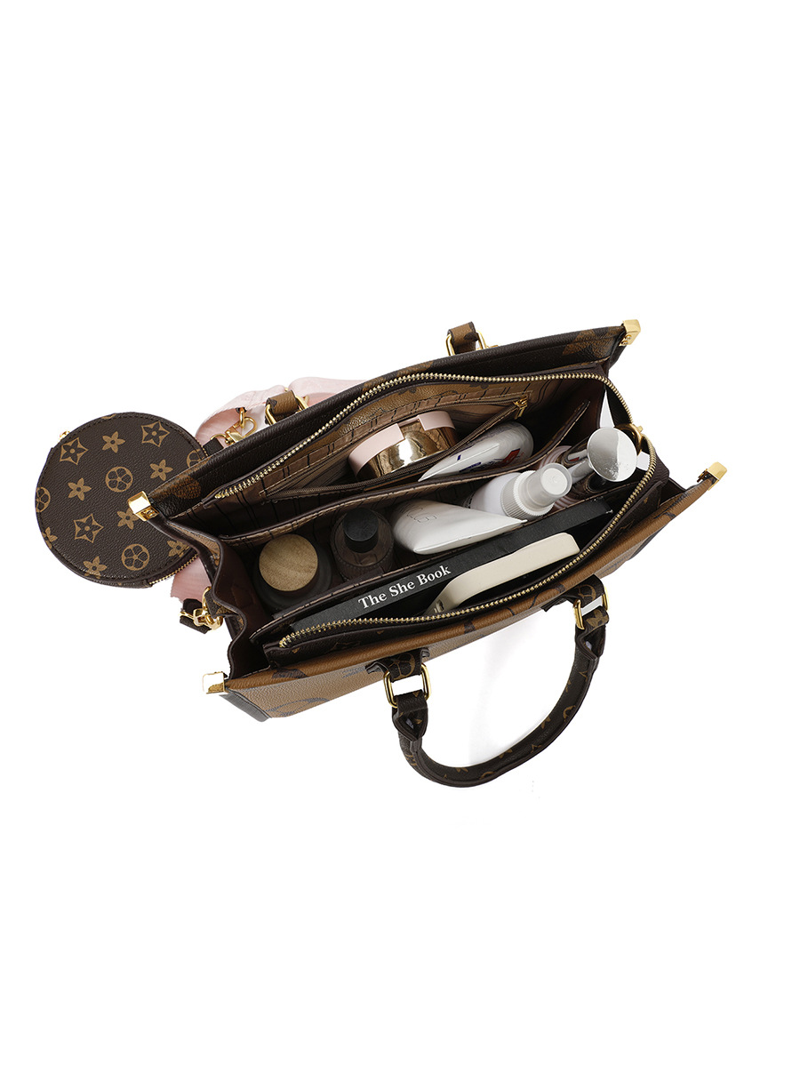 2025 hot free shipping designer bags New Classic Printed Boston Bag Simple Commuter Shoulder Bag for woman coffee white