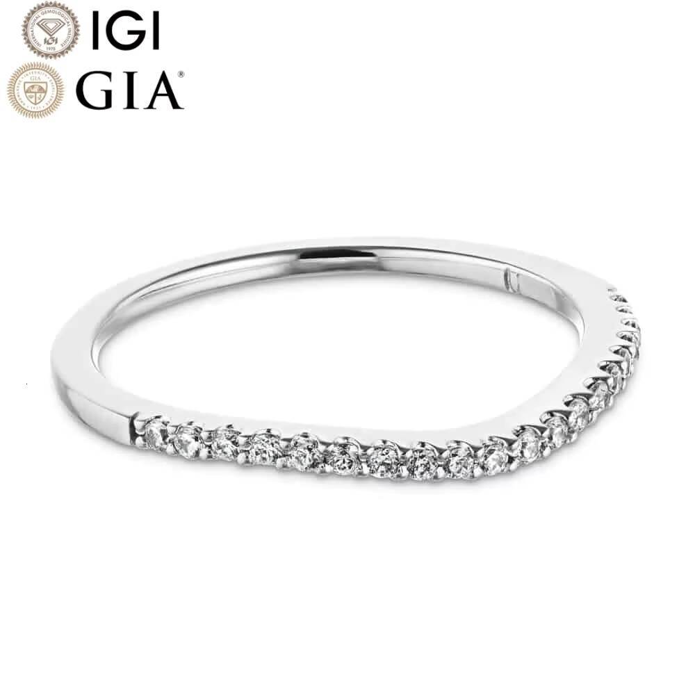 Custom Gia Igi Certified Vvs Cvd Lab Grown Created Diamond 14k 18k Solid Gold Half Eternity Wedding Band Ring for Women Man