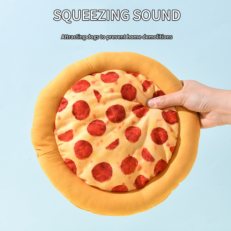 Dog Toy Sounding Pizza Ringing Paper Plush Pet Chai Dog Golden Hair Cute Companion Training corgi Molar