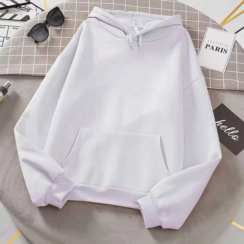 2025 white Hoodies men women Autumn Long Sleeve Pullover Tops Casual Pocket Hoodies Unisex Outer Loose Sport Wear Z251017