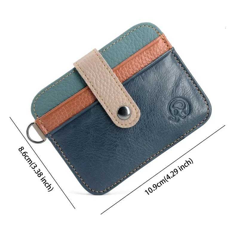 Genuine Leather Credit Card Holder for Men Luxury Designer Womens Wallet Portable Short Slim Cardholder Purses GiftsW251017