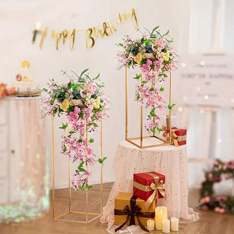 210 Pieces Gold Metal Vase Table Vase Home Event Decoration Tall Flower Stand Party Wedding Reception Halloween Christmas C251017