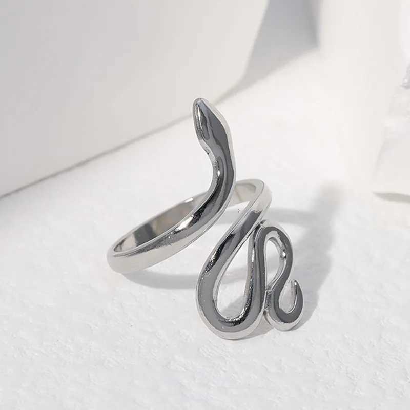 Stainless Steel Classic Simple Metal Lines Snake Couple Rings for Women Men Charm Hip Hop Rock Party Finger Jewelry ColorfastW251017