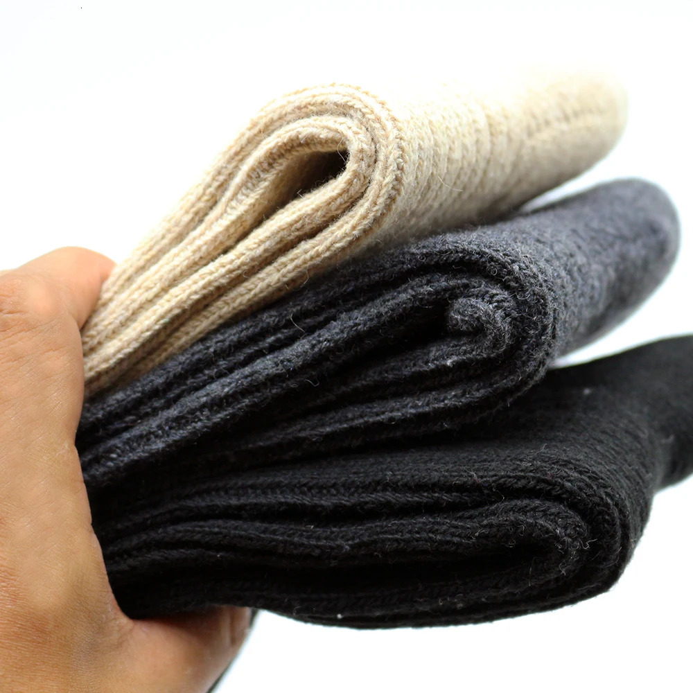 3 Pairs Mens Winter Thick Warm Wool Socks Harajuku Retro Merino Wool Business Casual Fashion Socks 251017