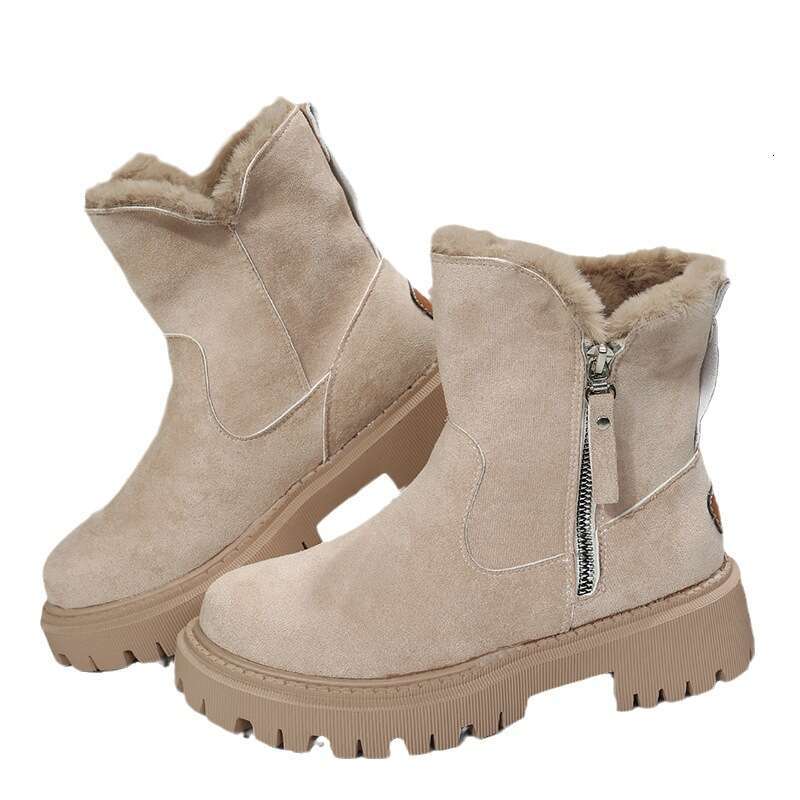Large Size Snow Winter New Cashmere Women's Warm Boots Cotton Shoes