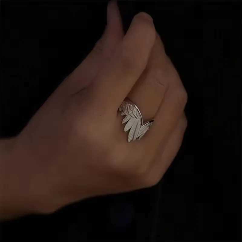 Retro Angel Wings Ring For Women Girls Punk Gothic Adjustable Open Ring Handmade Designer Jewelry Accessories Gift e783 Z251017