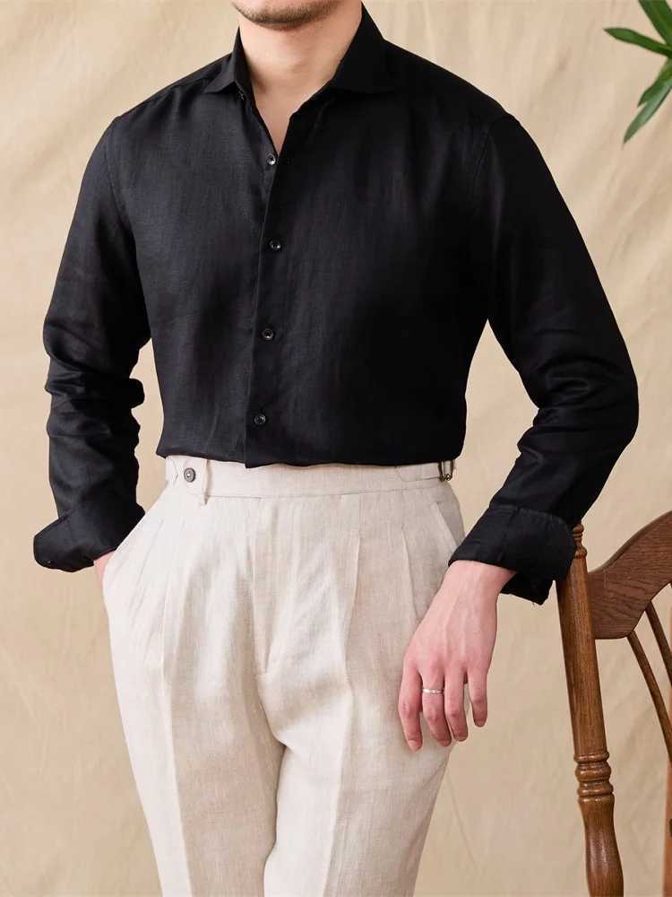 Mr Deer Tee Summer Thin Faion Long Sve irt Linen Casual Slim Fit Breathable Trendy Mens Casual irt Urban Sle J251017