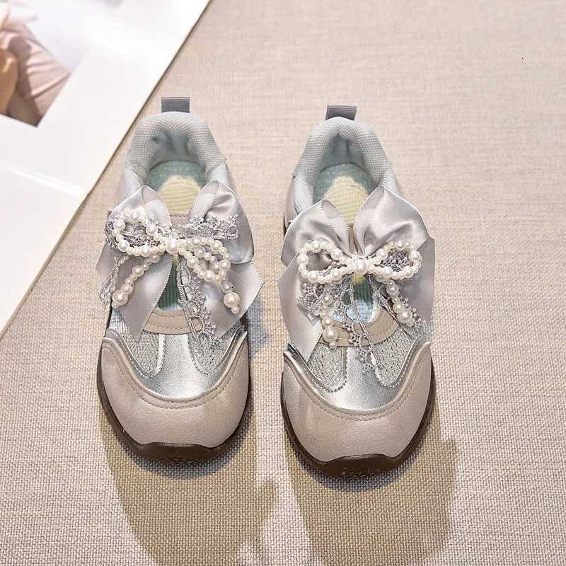 Girls Princess Shoes Big Bows Beading Children Sneakers Casual Mesh Breathable 2025 Brand New Kids Sports Shoes Hookloop SweetT251017