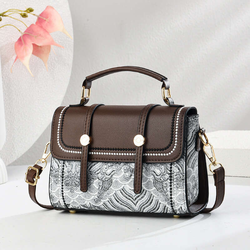 2025 New Women's National Style Embroidered Handbag Versatile Mini Shoulder Crossbody Small Square Bag for Women