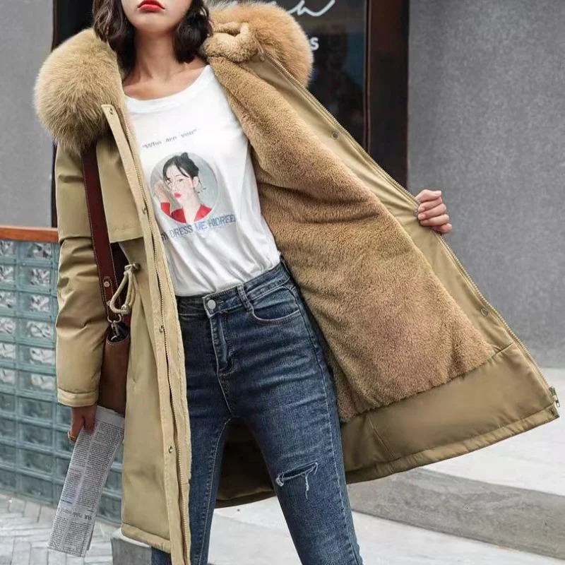 In Coats Jackets Womens Winter Padded Jacket Loose Casual Outerwears Fleece Hodded Windbreaker Elegant Office Ladys Coat 251013