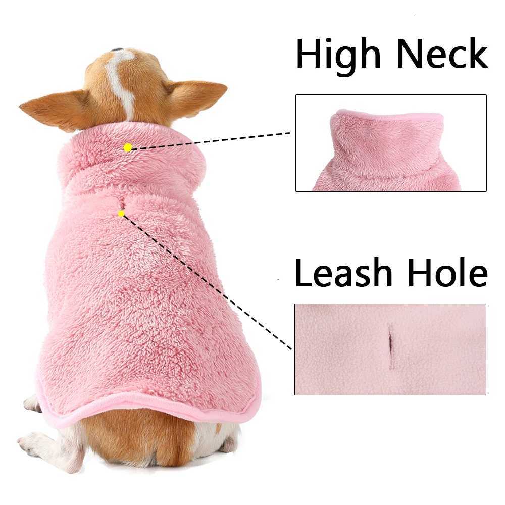 Thick Pet Clothes Adjustable Soft High Neck Puppy Fleece Reversible Jacket Coat For Small Medium Dogs French Bulldog DachshundW251017