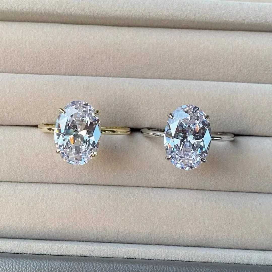 Fashionable and versatile white oval pigeon egg zircon plated gold silver womens wedding engagement ringW251017