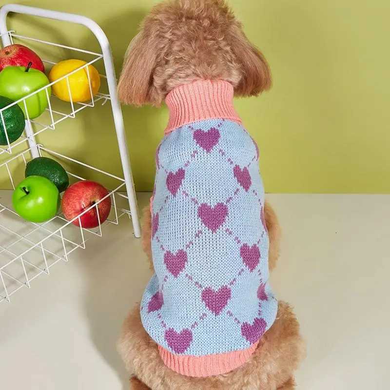 Dogs Warm Sweaters Pet Clothes Turtleneck Pullover Heart Puppy Vest Knit Cat Sweaters Dogs Sweatshirt Jackets Pet Winter ClothesW251017