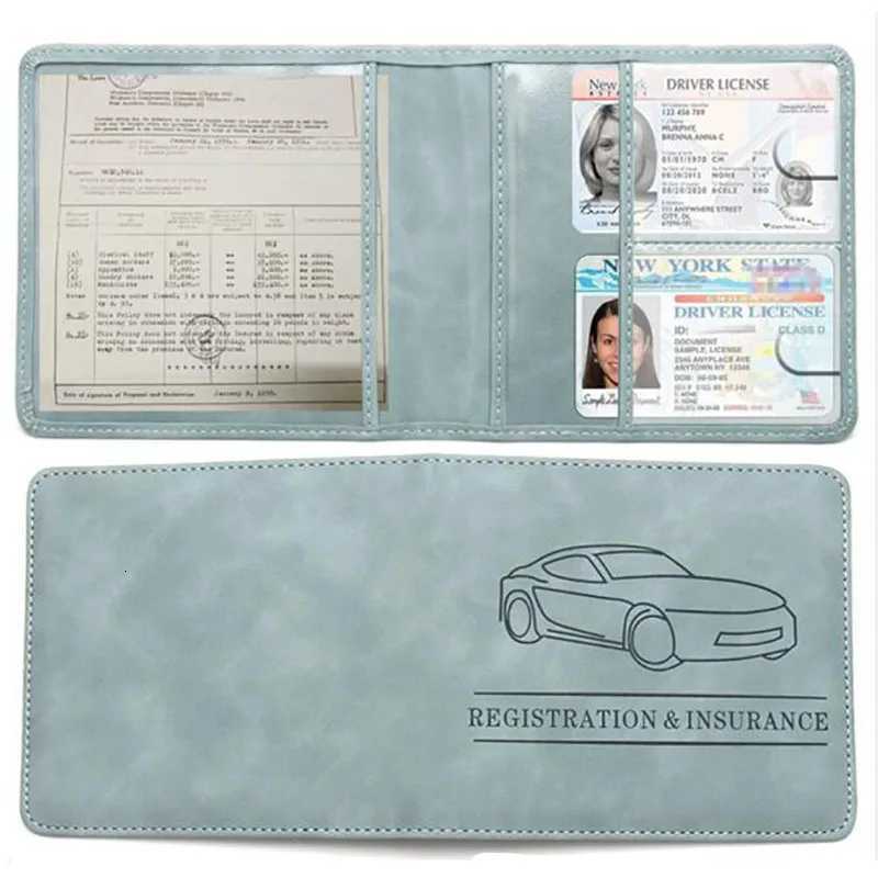 Car RegistrationDrivers License And Insurance Card Holder Leather Vehicle Glove Box Automobile Documents Paperwork OrganizerW251017