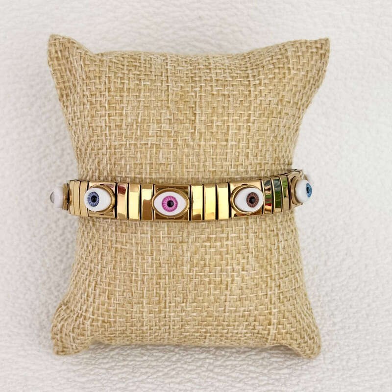 New Colorful Eye Gold-Plated sterling silver Elastic Daily Set Fashion Bracelet Top Design