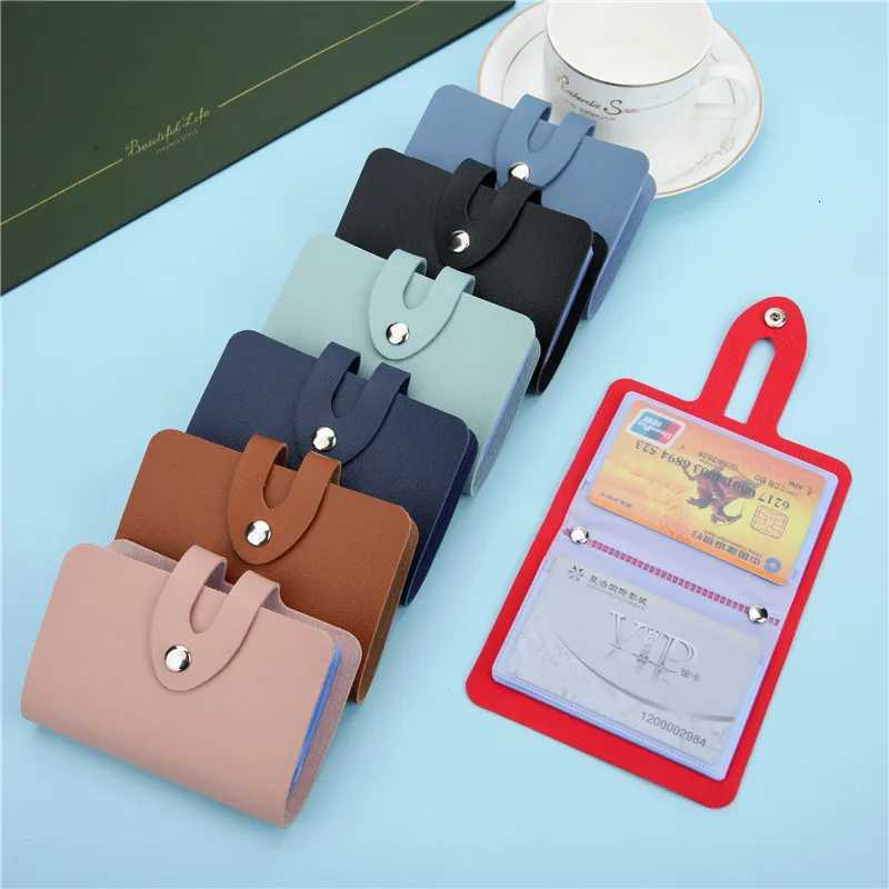 1PCS PU leather soft card holder color multicard holder male and female bank card holder simple travel solid color small giftW251017