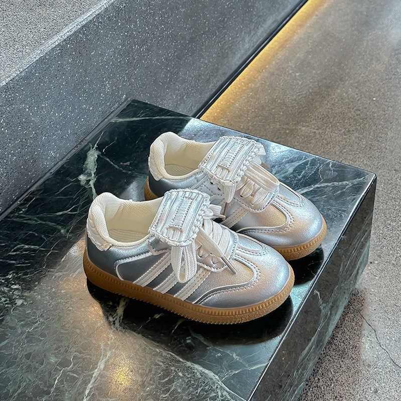 Children's sports shoes 2025 spring new leather surface casual Forrest Gump shoes versatile running shoes for boys and girls L251017