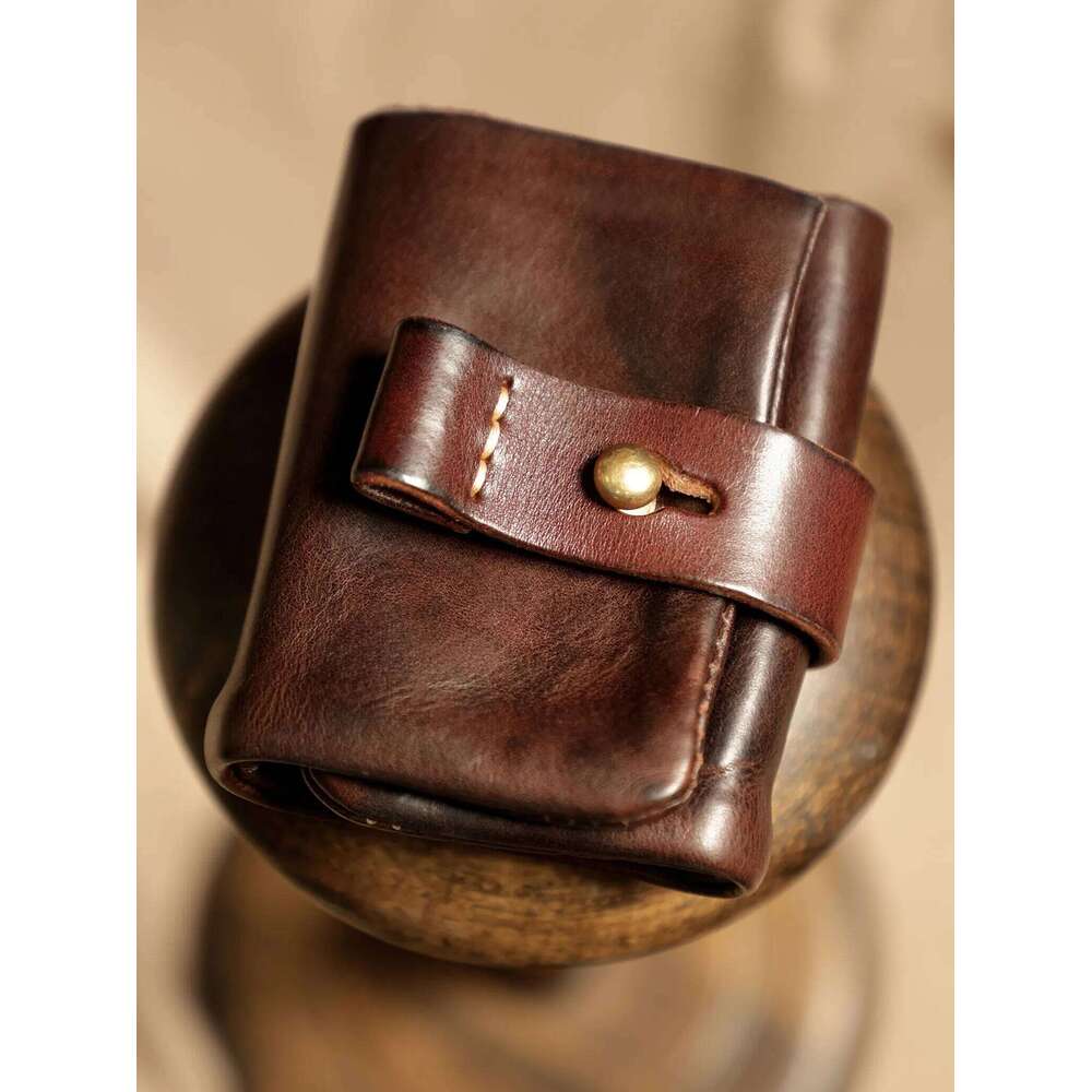 Designer Bags Simple Casual Vintage Handmade Heavy Cow Men's Short Wallet Genuine Leather Women's ID Coin Purse Hot Selling