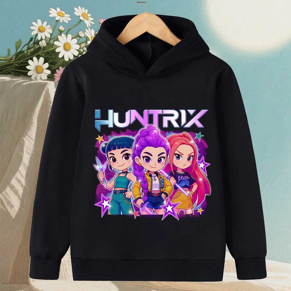 KPop Demon Hunter Rumi Derpy Girls Boy Hooded Sweatshirt Warm Childrens Wave Fashion Casual Tops Casual Girls Clothing C251017