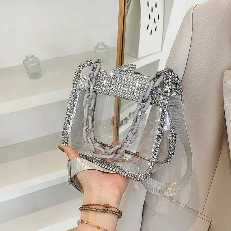 PVC Transparent Single Shoulder Chain Portable Messenger Bags Small Square Satchel Bag Girls Gift Clear Crossbody Bag for Women Z251017