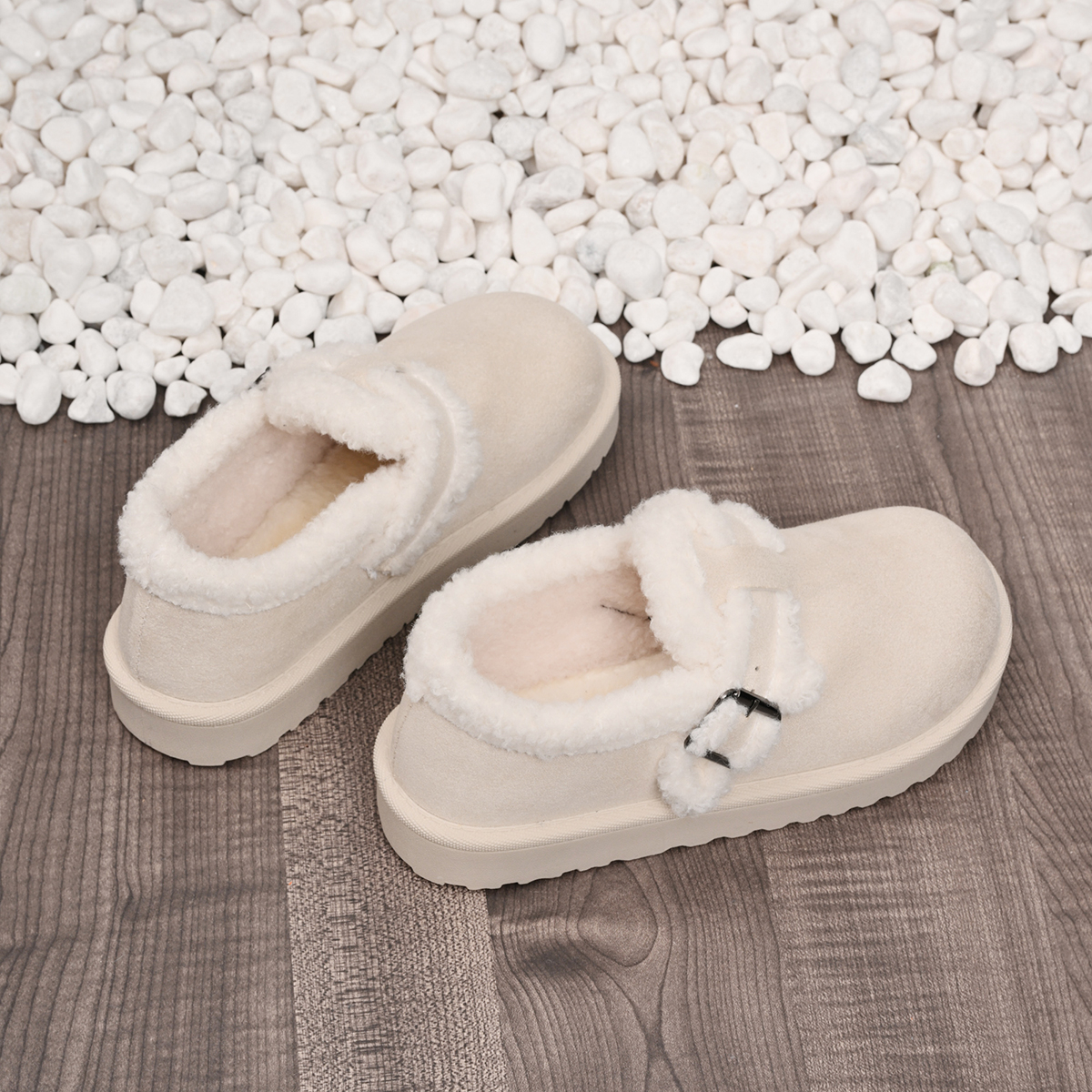 Women's Short Calf-Length Boots with Cushioned Heels & Fleece Lining for Comfort