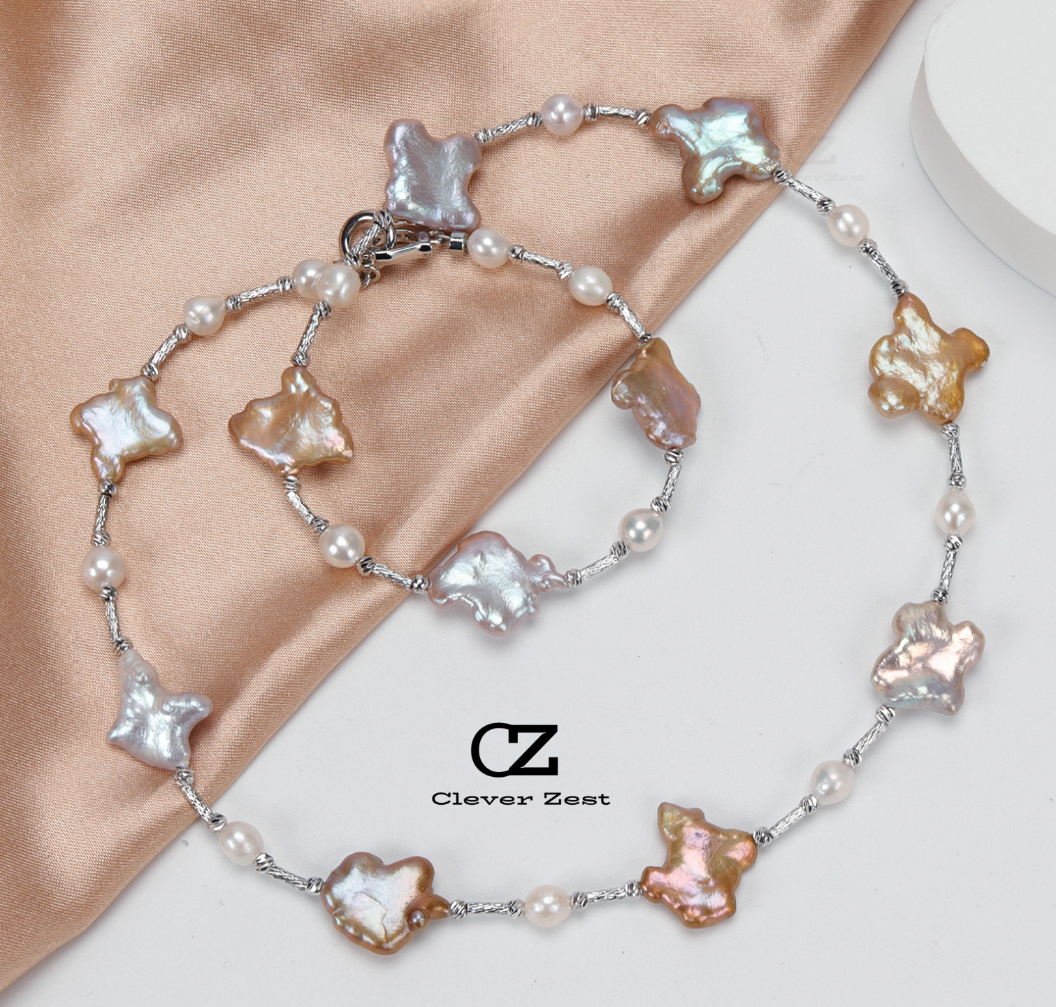 Irregular Natural Colored Baroque Pearl Necklace 14K Gold-Filled Fashionable Versatile Trend Anniversary Gift Bestie Gift