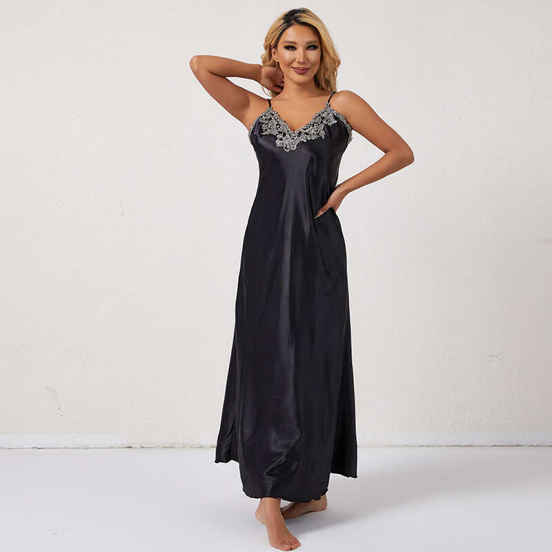 Sexy Strap Nightdress for Women, Long Slim Fit Home Wear, Mature Simple Fashion, Wearable Outside, Versatile Dress