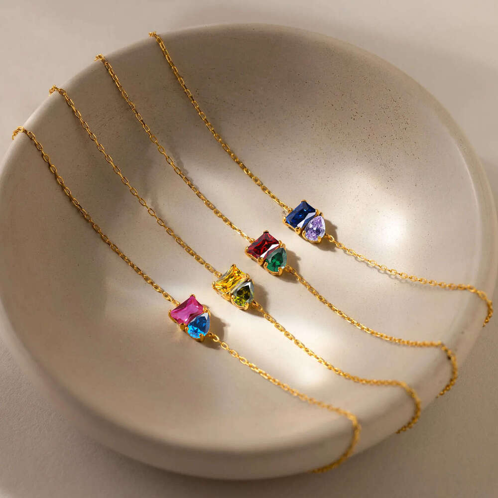 St.delan Fashion Water Drop Shape Square Light Bracelet Zircon Twee Birthstone Jewelry ddmypluto
