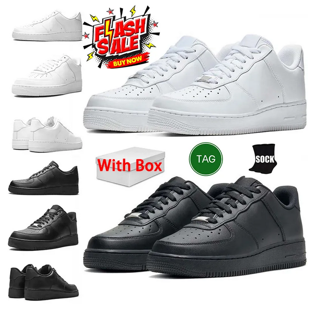 Designer One af1s Casual Shoes Sneakers Men Women Classic 1 Triple White Black Mens Womens Traienrs Outdoor Sports Runners 1s Shoes