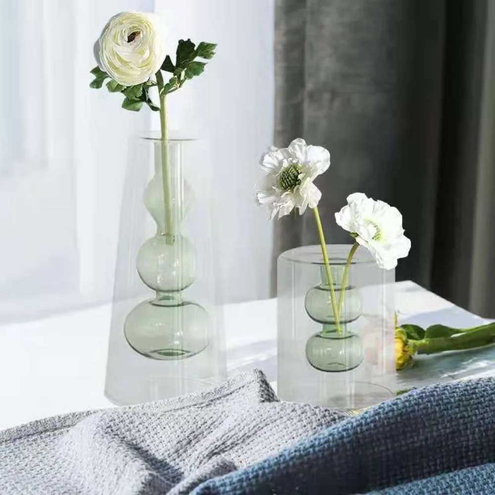 Creative Flower Vases Decorative Glass Bottles Hydroponic Planter for Wedding Centerpieces Living Home Office Table Decor C251017