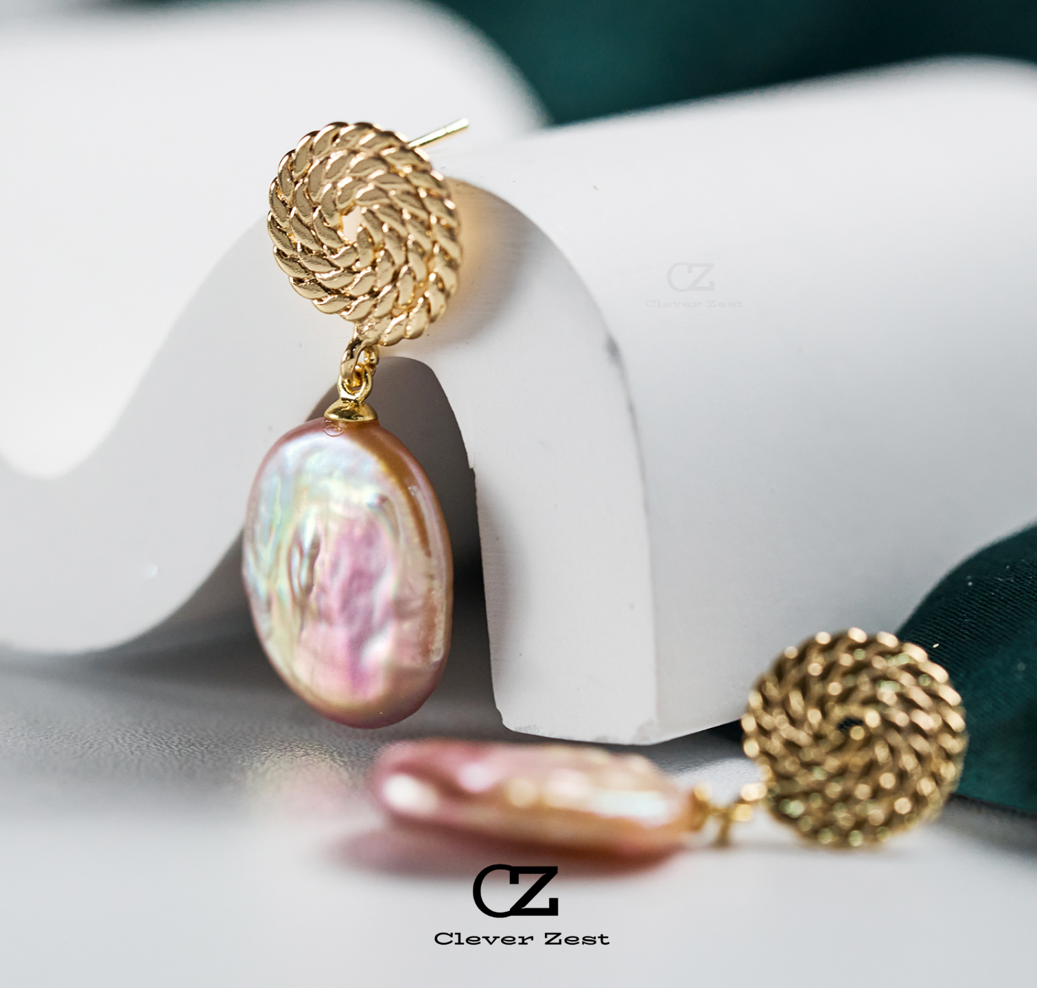 Oval Natural Baroque Twisted Earrings 14K Gold-Filled Stylish and Versatile Fashion Statement Perfect Anniversary Gift or Bestie Present