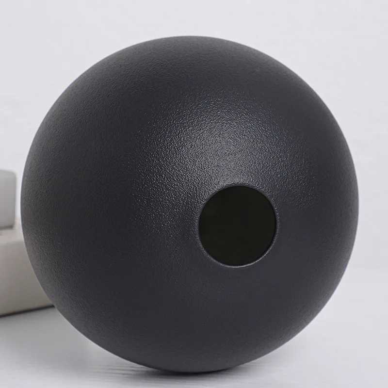 Ceramic Vase Black White Round Ball Flower Arranger Table Top Hydroponic Container Living Room Office Bookcase Flower Vase New C251017