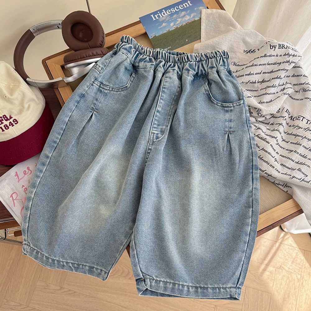 Solid Color Childrens Summer Jeans Cropped Pants New Balloon Pants Sports And Casual Pants Fashionable JeansT251017