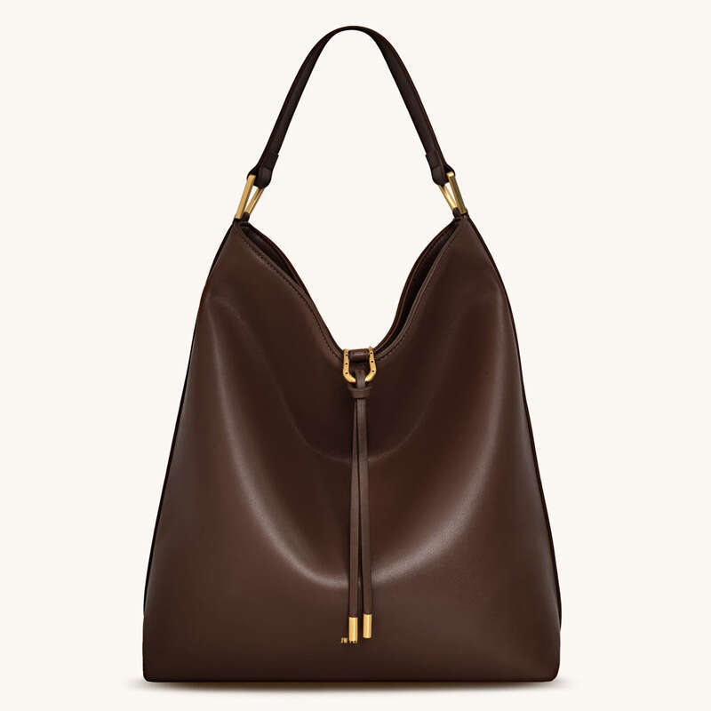 Genuine Leather Women's Casual Tote Bag - Large Capacity Crossbody/Handbag, Adjustable Strap Drawstring Closure, Durable Single Shoulder Bag, Sui